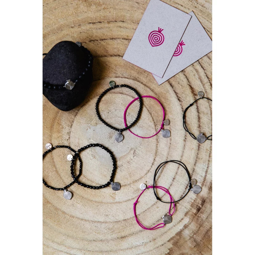 NYD x ARTBEET FASETTED SPINELL STONE BRACELET WITH SILVER MEDAL